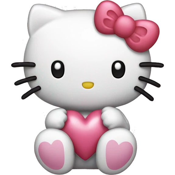 hello kitty with heart emoji