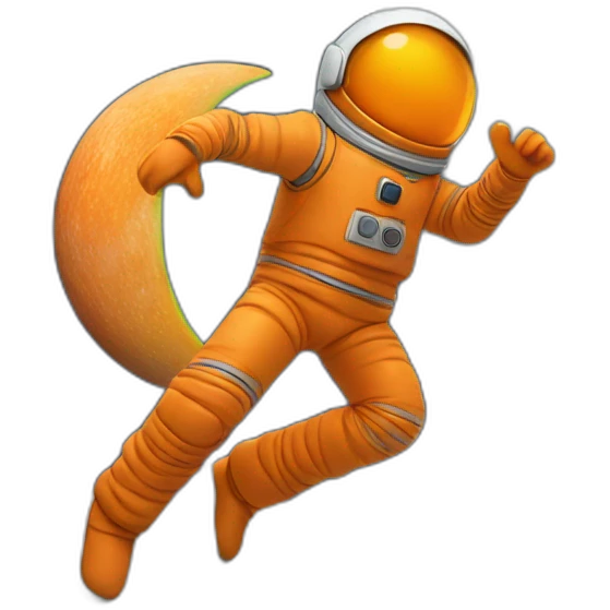 orange man dansing around on the moon emoji