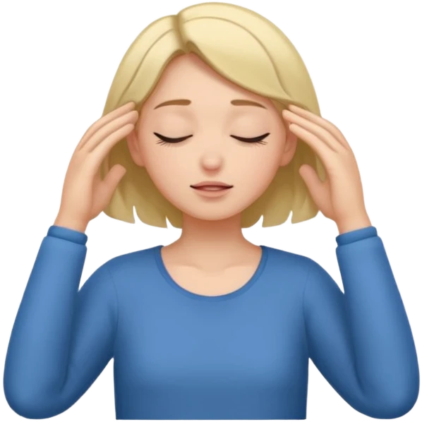 Girl tucks hair behind the ear with eyes closed nothing in hand emoji