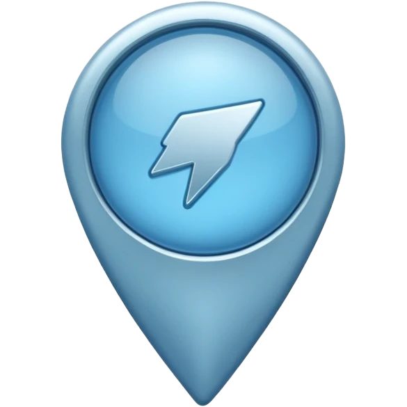 Soft blue location pin emoji