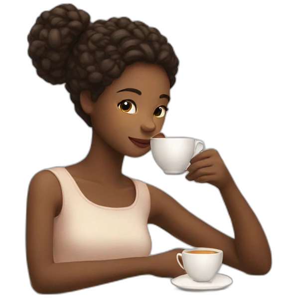 Girl sipping tea emoji