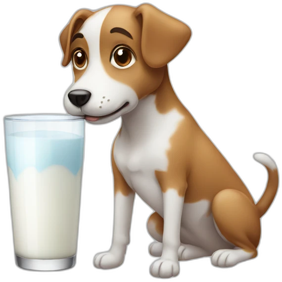 Dog drinking milk emoji