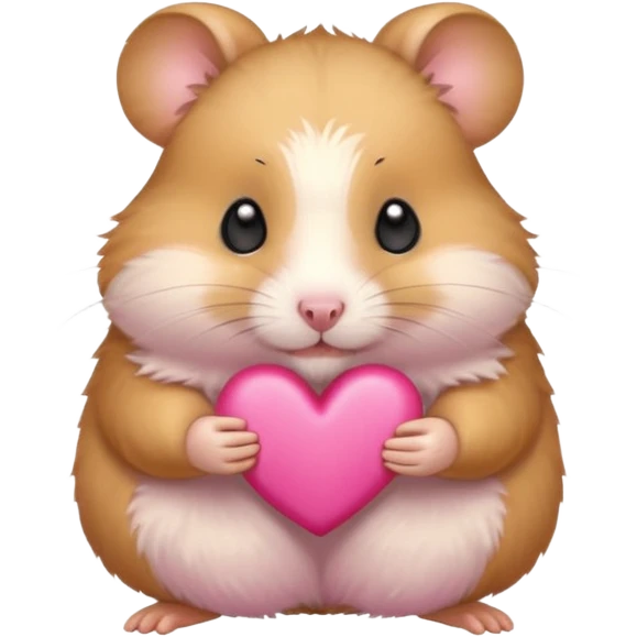 hamster eating pink heart emoji