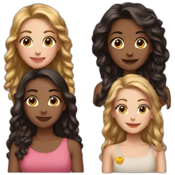 6 girls friends emoji