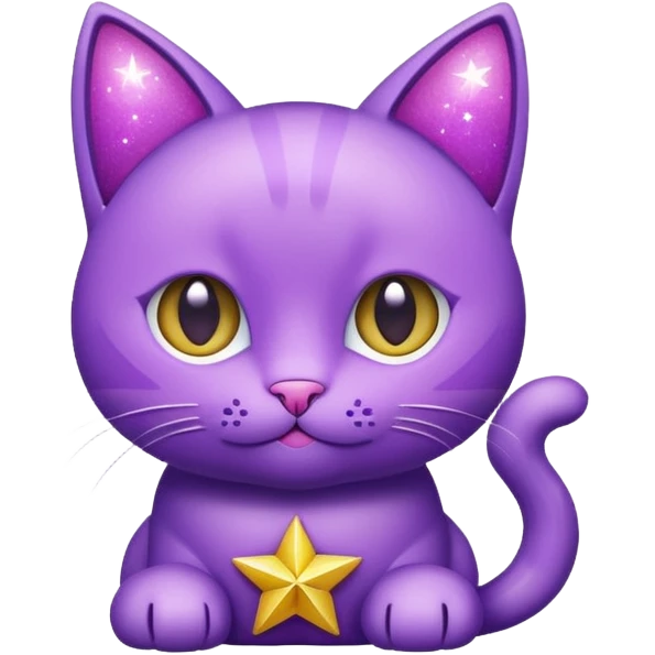 glitter purple Star cat emoji