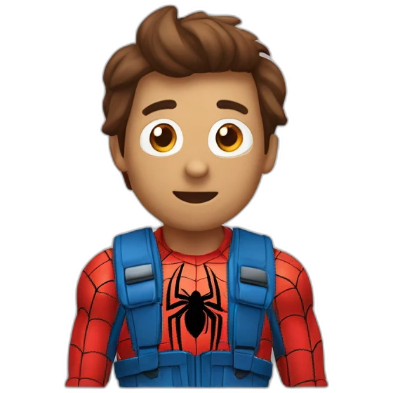 a photo of a correndo de um homem aranha soltando teia emoji