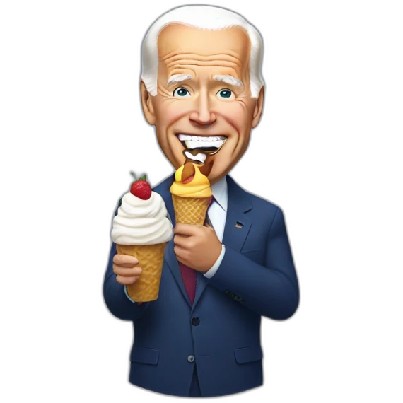 Biden eating ice cream emoji