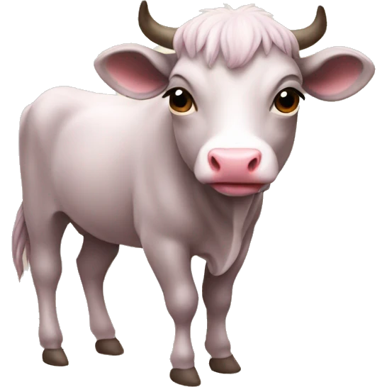 Vaca rosada animada linda  emoji