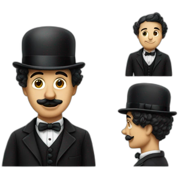 Charlie Chaplin sans chapeau emoji