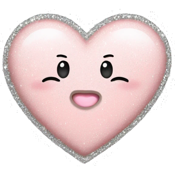 blush pink heart with silver sparkles emoji