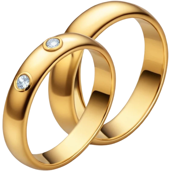 wedding rings, one ring for woman with diamond, second ring for man without diamond emoji