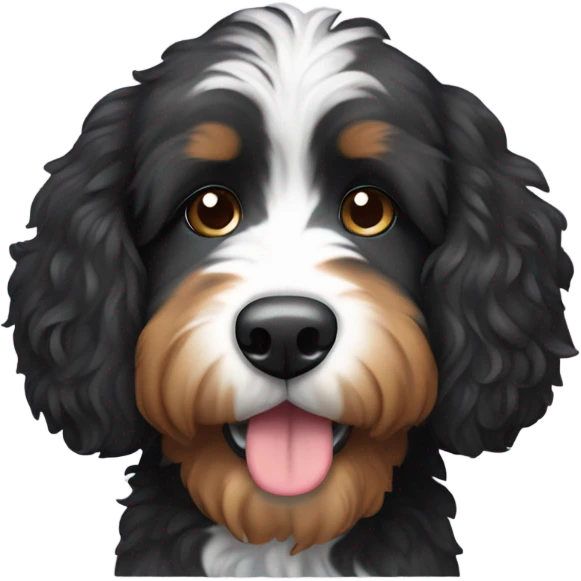 bernedoodle with computer emoji
