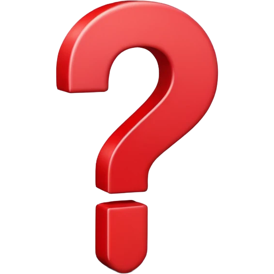 Generate a high-quality 3D cartoon-style emoji of a red question mark, smooth gradient colors, rounded and cute appearance, simple white background, high-resolution.
 emoji
