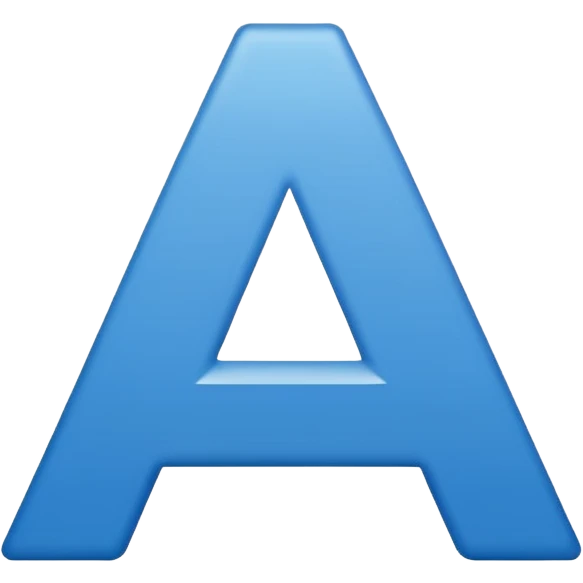The image is a blue icon with the letter "A" in the center. The letter is in a bold, sans-serif font and is slightly tilted to the right. Below the letter, there is a smaller text that reads "10.9". The background is white and the icon is simple and minimalistic. emoji