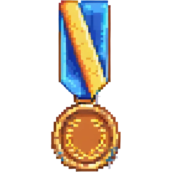 pixel art gold medal emoji