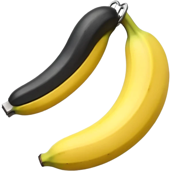A banana clip is a curved, banana-shaped hair accessory with teeth on both sides that hinge together, designed to secure hair in a vertical ponytail or "banana curl" style emoji