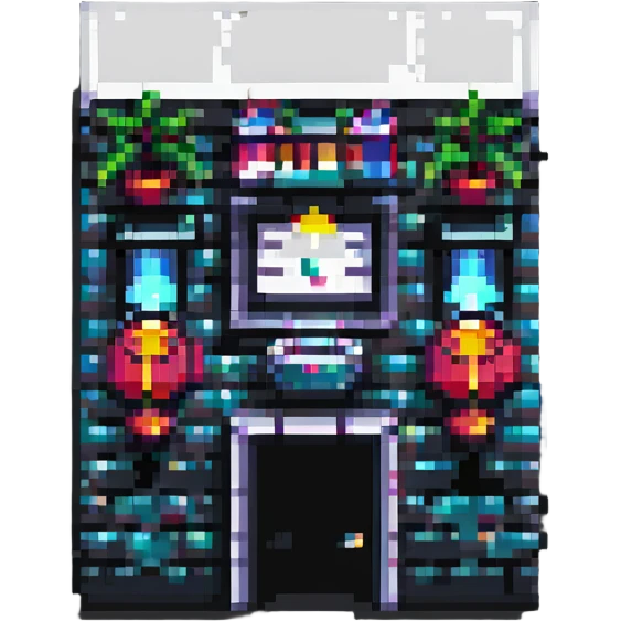 hotel building pixel art style emoji