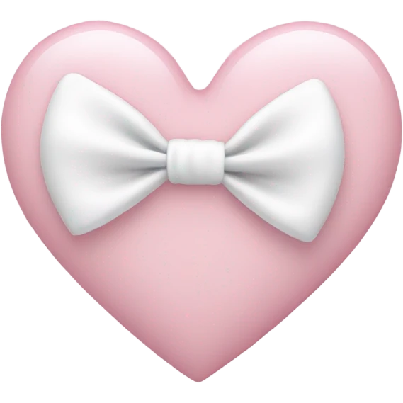 Pastel pink heart with white bow emoji