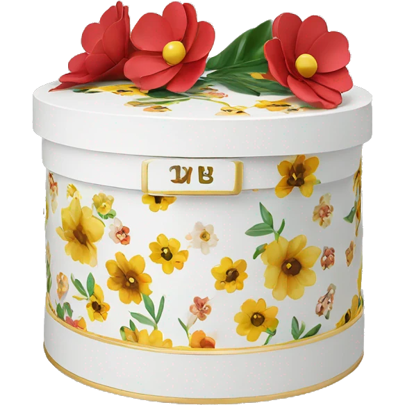 latona flowers hat box with logo emoji