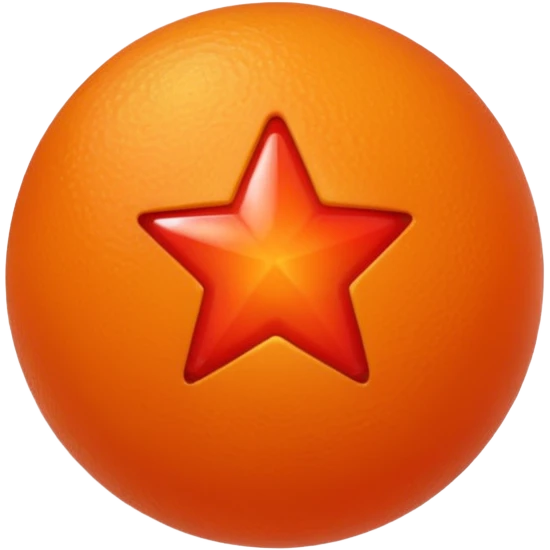 Oreange colour ball in side the red colour star emoji