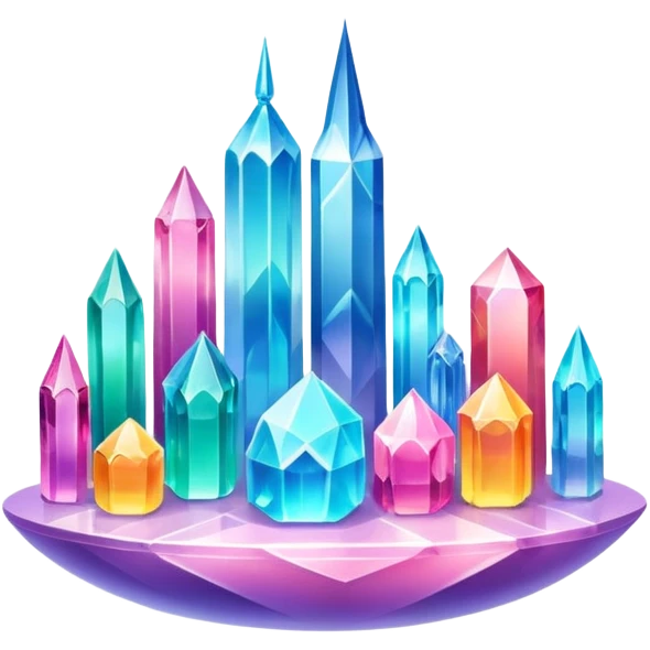 Magical colorful crystal shiny smooth glossy pastel city  emoji