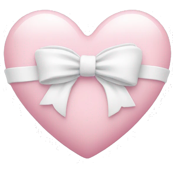 Pastel pink heart with white bow emoji