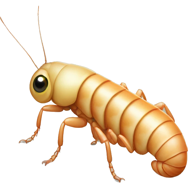 Beige Grasshopper centipede prawn adorable eyes long antennae emoji