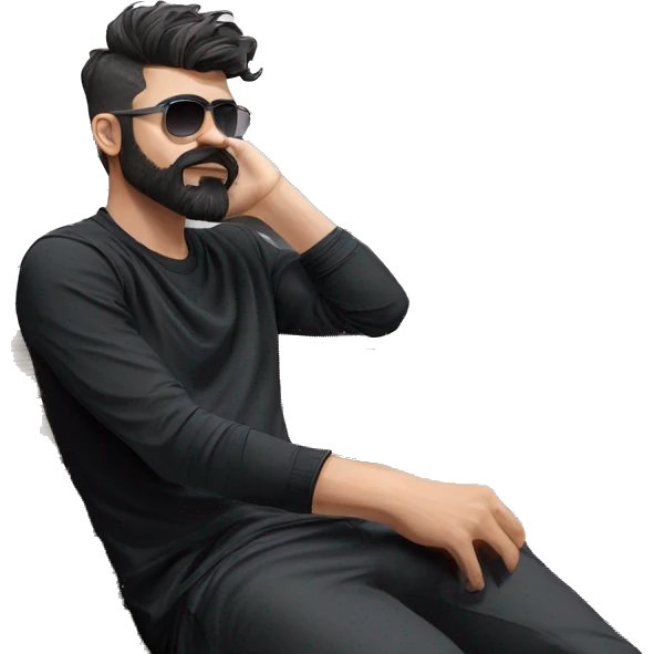 man on bench under sky emoji