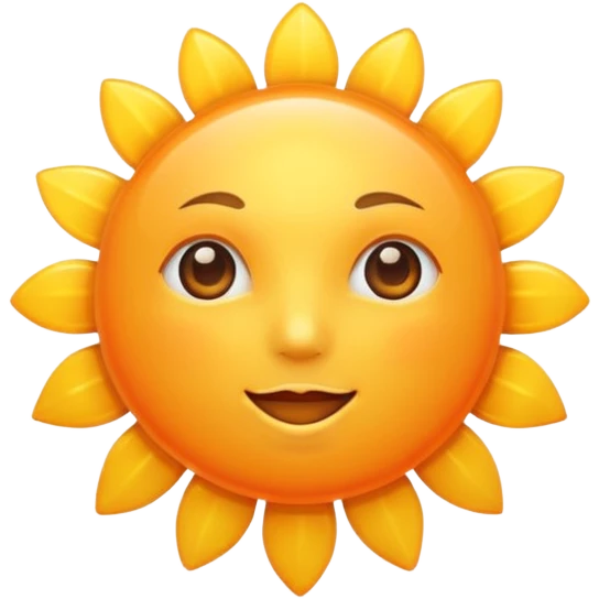 Orange heart sun emoji