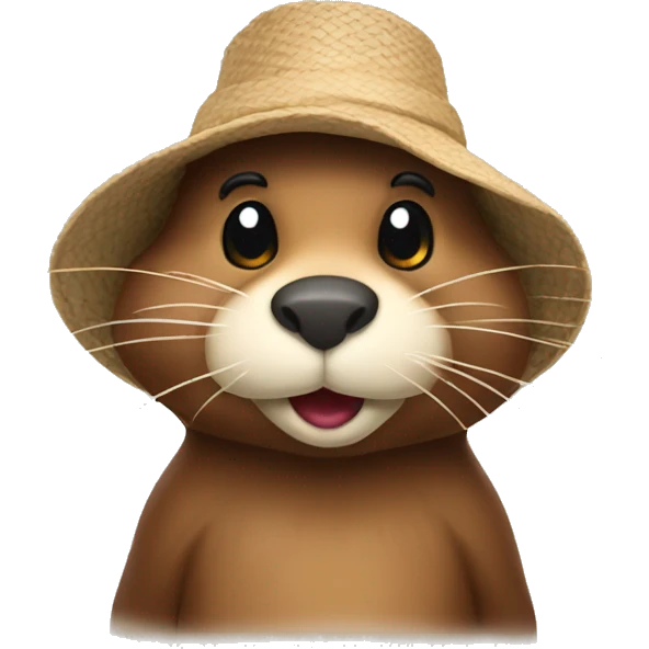 Beaver in bonnet  emoji