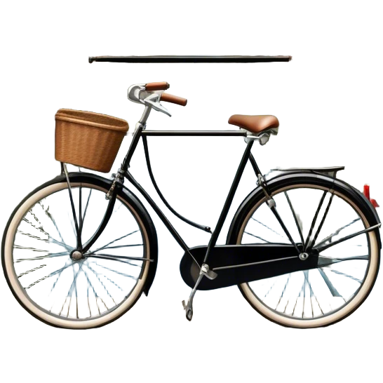 Cinematic Realistic image of a classic Dutch bicycle, rendered with sleek design details and finely textured components, set against an urban canal scene with soft, diffused daylight emoji