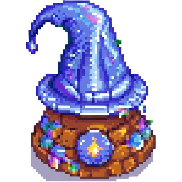 wizard hat pixel art emoji