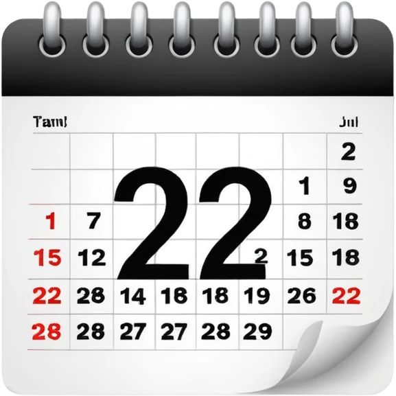 calendar with '2 days' in bold text emoji