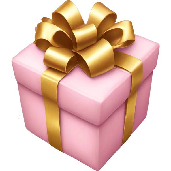 Light pink present with gold bow emoji