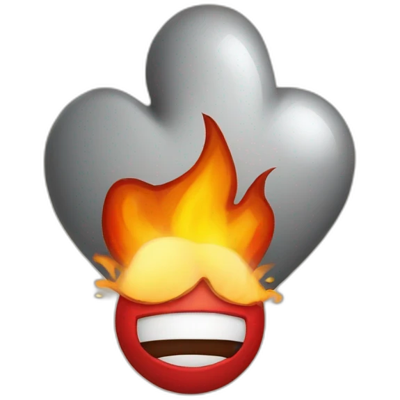 Corazón roto con fuego emoji