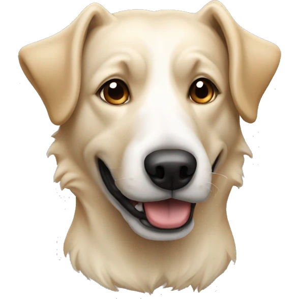 white beige mongrel dog  emoji