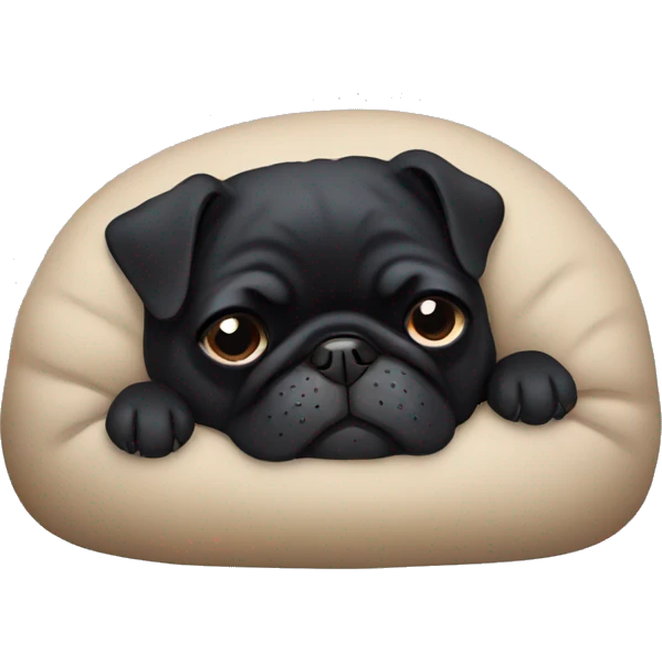 Black pug sleeping  emoji