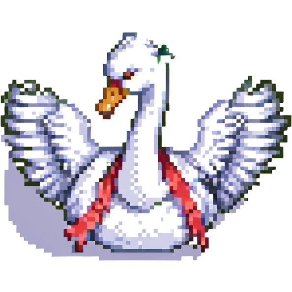 coquette swan with a ribbon emoji