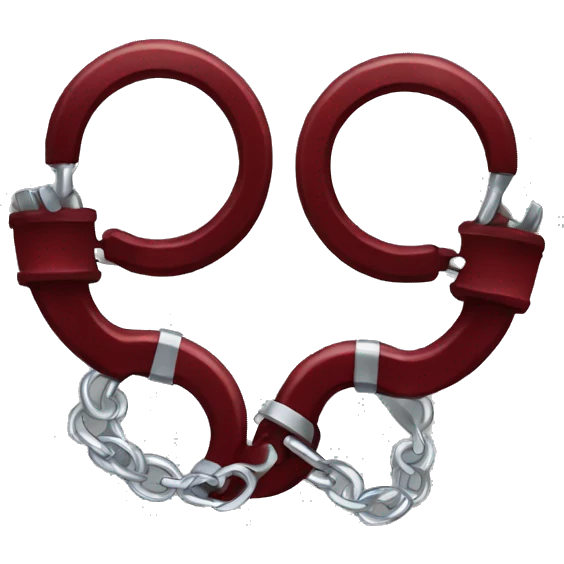 Dark red fuzzy handcuffs emoji