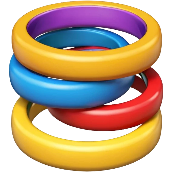 Colorful stacking rings emoji