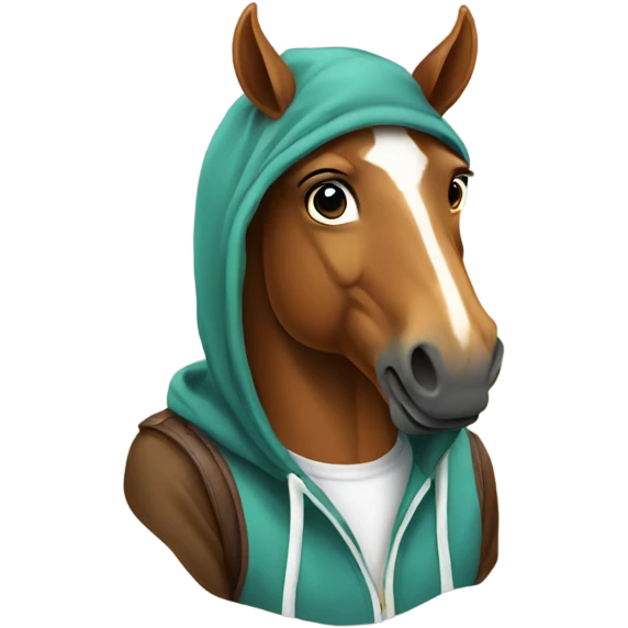 Horse wearing to hoodie emoji