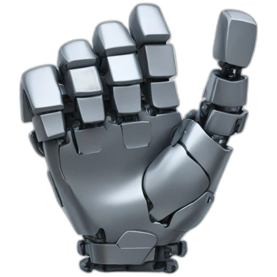 robotic hand throwing up the ROCK sign emoji