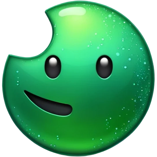 Glitter Green Pacman emoji
