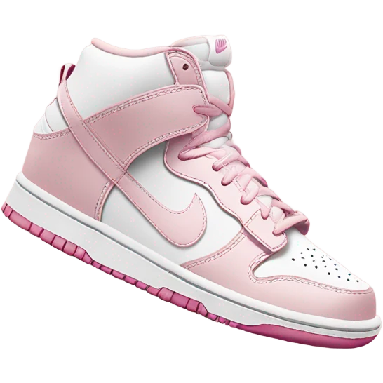 Aesthetic light pink and white Nike dunks emoji