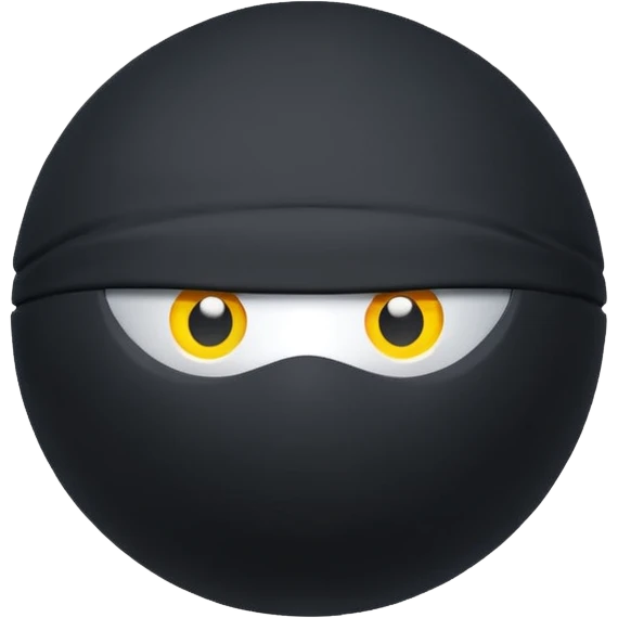 Black fabric Limbless ninja ball sphere emoji