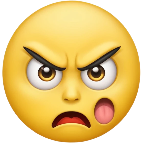 angry face emoji which is also rolling it's eyes emoji
