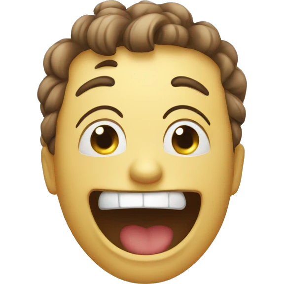 Happy face but also stressed emoji