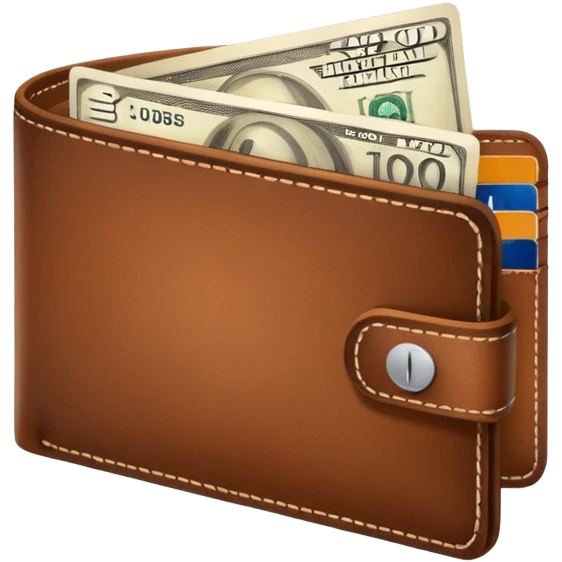 portefeuille avec billet et carte bancaire emoji