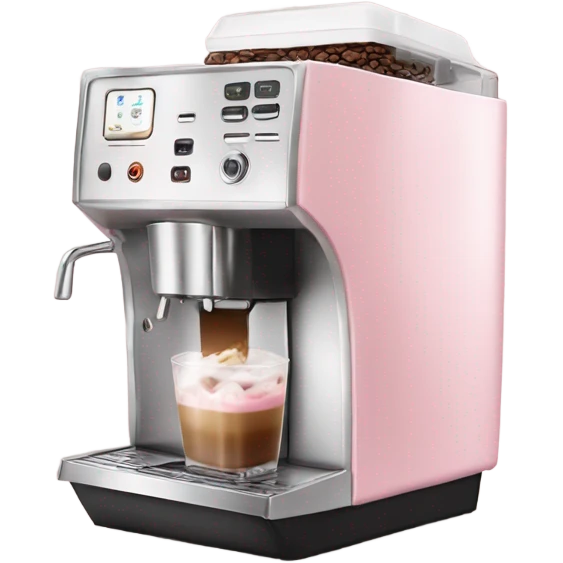 Light pink coffee machine and iced latte emoji