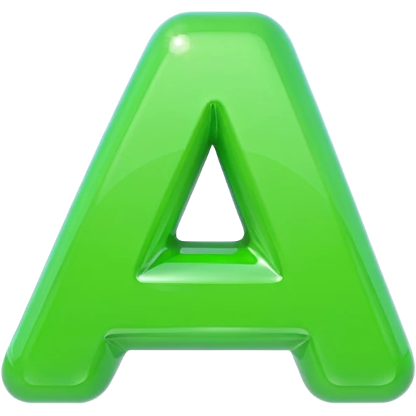 neon green bubble letter A emoji